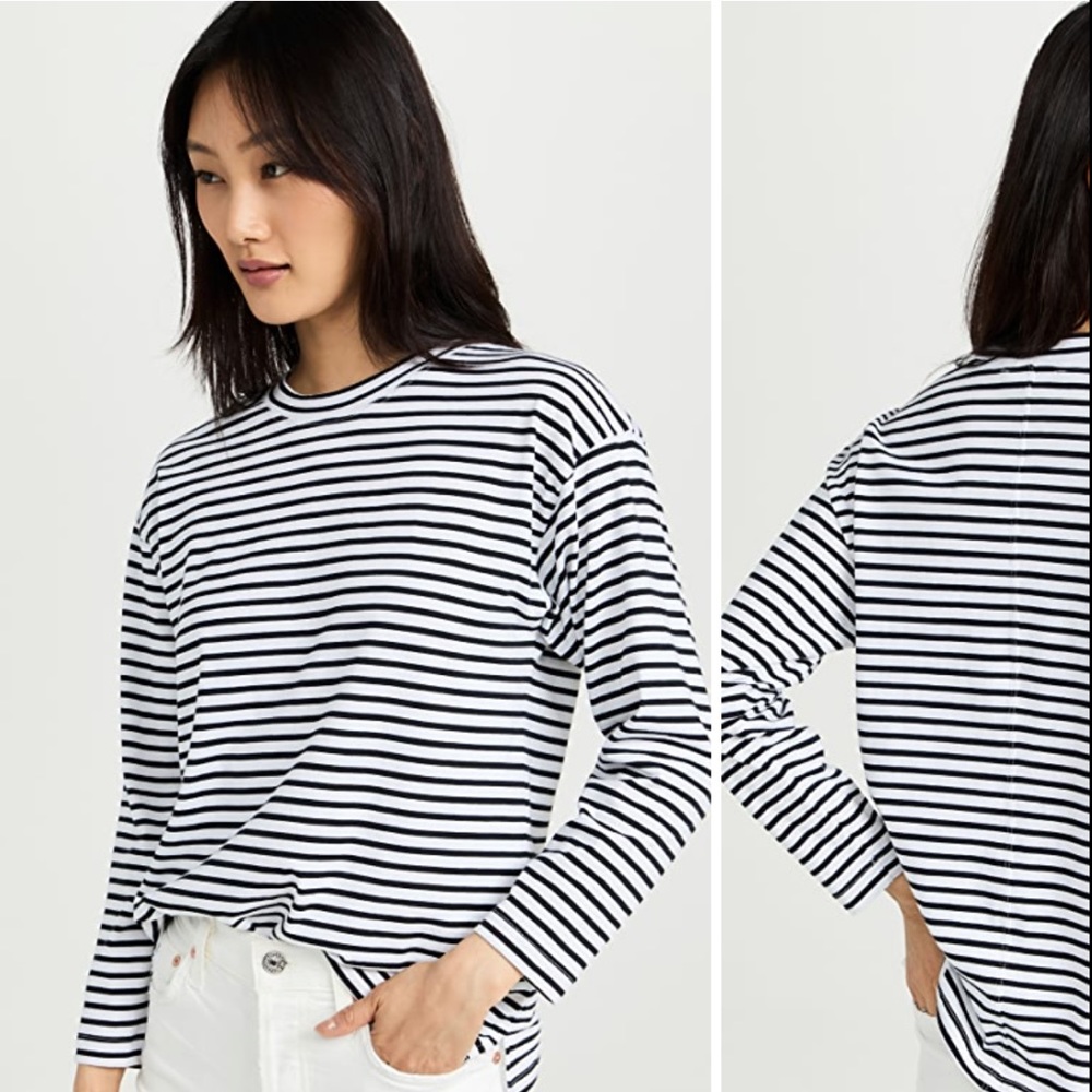 AYR | French Fry Striped Tee in Piano Black